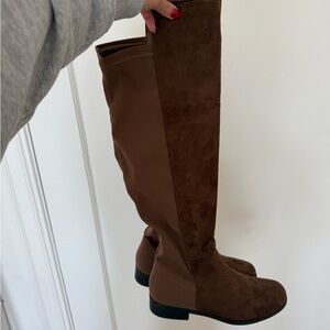 JustFab Brown Over the Knee Boots
